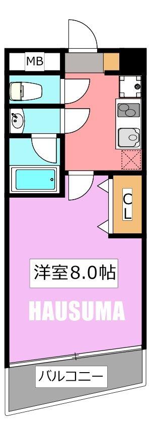 グレースビル(1K/2階)の間取り写真