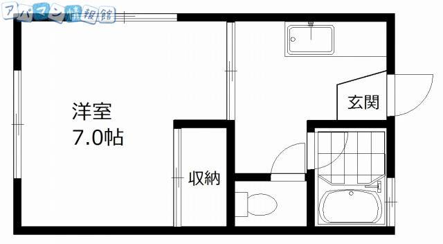 コーポササキ(1K/2階)の間取り写真