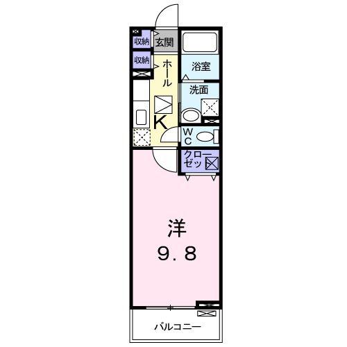 アンジュ(1K/2階)の間取り写真
