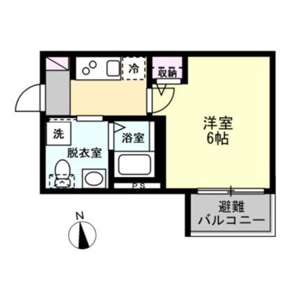 ベイルーム横浜上大岡(1K/3階)の間取り写真