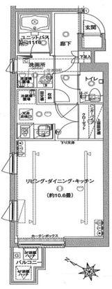 グランティアラ武蔵小山(1K/3階)の間取り写真