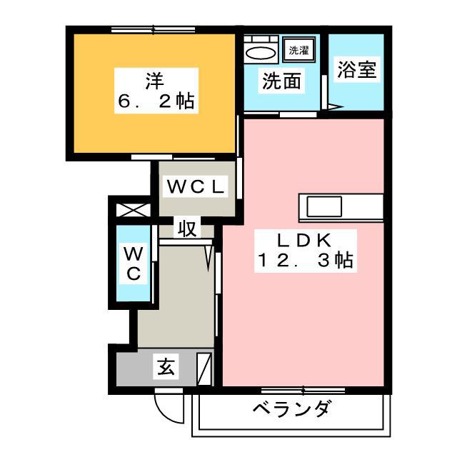 アレグラールN II(1LDK/1階)の間取り写真