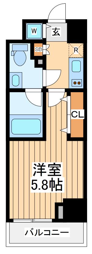ルミード横濱鶴見(1K/8階)の間取り写真