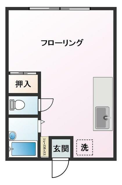 エステートピア町屋(ワンルーム/2階)の間取り写真