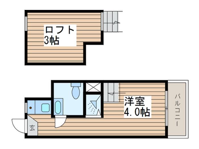 エクセル6(ワンルーム/2階)の間取り写真