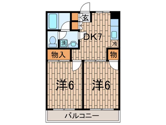 池上セントラルビル(2DK/2階)の間取り写真