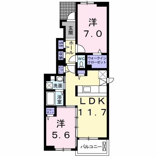 サン エスポワール(2LDK/1階)の間取り写真