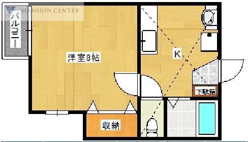 メゾンソレイユ(1DK/1階)の間取り写真