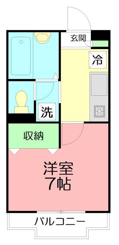 エスポワール(1K/4階)の間取り写真