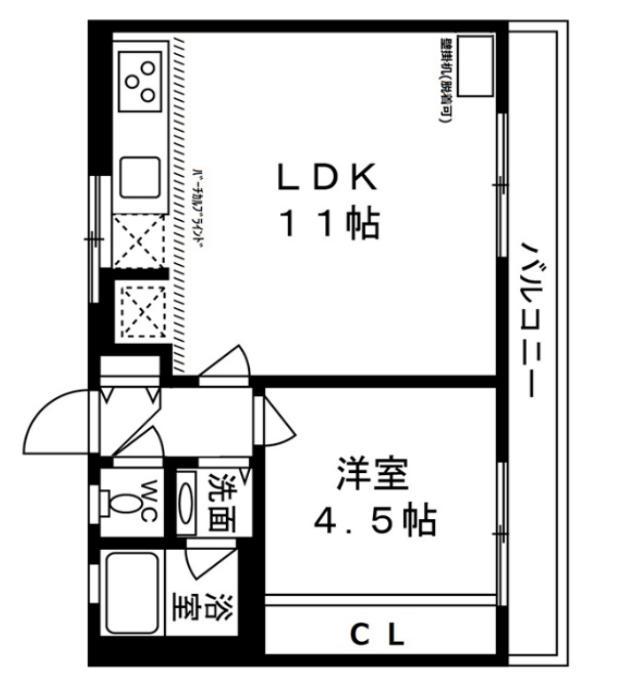 住吉ハイツI(1LDK/2階)の間取り写真