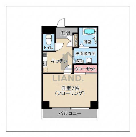 SOLEIL ATAGO(1K/3階)の間取り写真