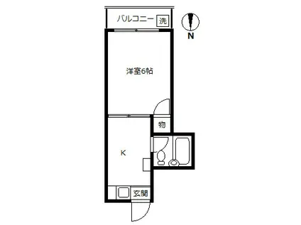 マンションケイアイ(1K/2階)の間取り写真