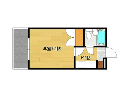 第2コーポ倉本(1K/2階)の間取り写真