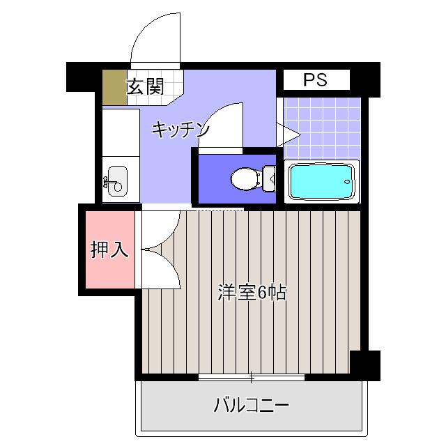 プラザ一福(1K/1階)の間取り写真