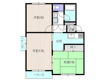 ヤマダイコーポ(3K/3階)の間取り写真