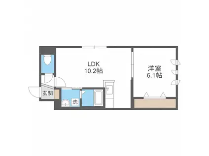 アンシャンテ手稲(1LDK/2階)の間取り写真