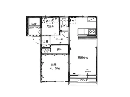コーポフジモリ(1LDK/2階)の間取り写真