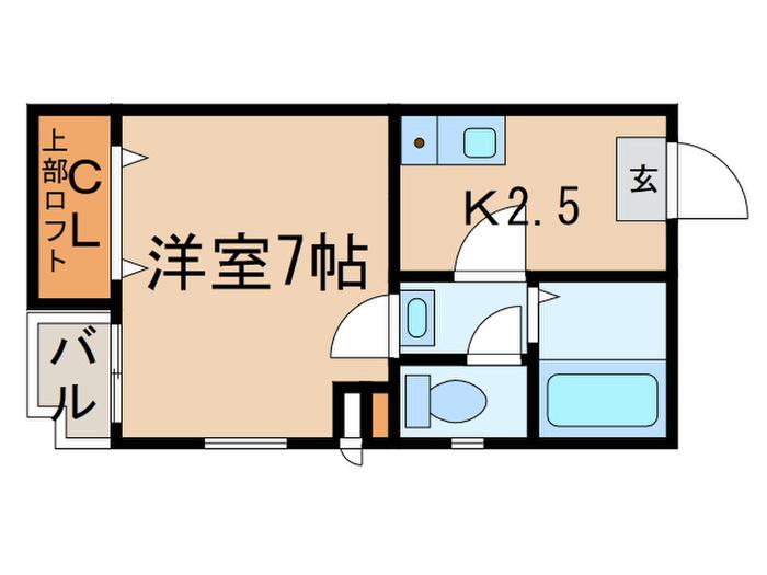 アムール金山(1K/3階)の間取り写真