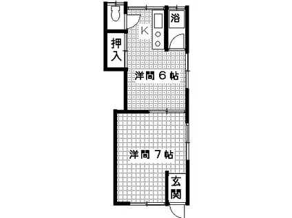 スズランハイツ(1DK/1階)の間取り写真