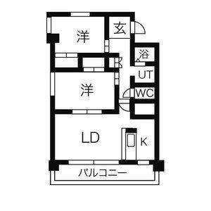 ロゼ・ロワール(2LDK/2階)の間取り写真