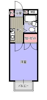 ラ・プリマベーラ(1K/1階)の間取り写真