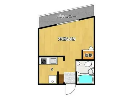 グロースハイツ(1K/2階)の間取り写真