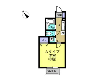 ART弥生町ヒルズ(1K/1階)の間取り写真