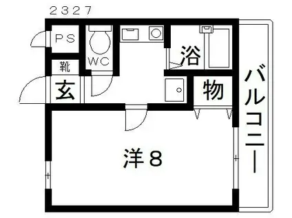 トレイズII(1K/4階)の間取り写真