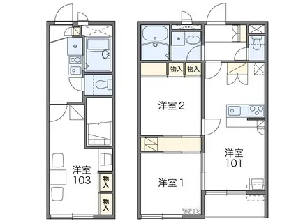 レオパレス堂ノ元(1K/1階)の間取り写真