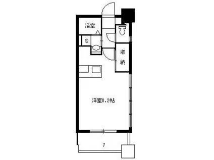 レインボー新栄(ワンルーム/3階)の間取り写真