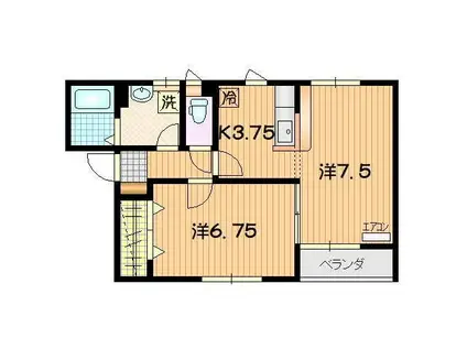 パッセルA(1LDK/1階)の間取り写真
