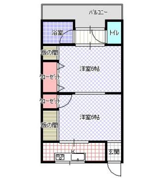 高宮マンション(2K/3階)の間取り写真