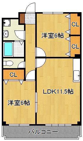 サンヴィレッジ宮園(2LDK/3階)の間取り写真