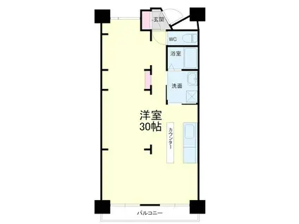 シティプレイス(ワンルーム/6階)の間取り写真