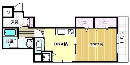 パスサイド21(1DK/3階)の間取り写真