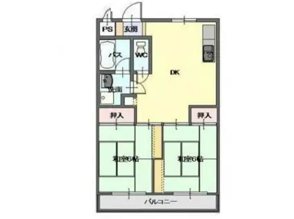 メゾン船橋(2DK/3階)の間取り写真