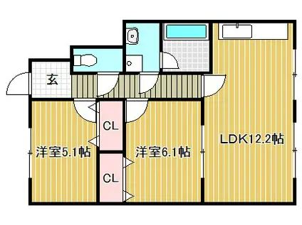 さくら160(2LDK/1階)の間取り写真