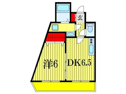 シャルマンハウス(1DK/1階)の間取り写真