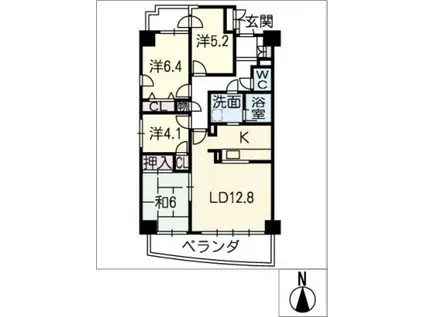 ザ・シーン城北(4LDK/11階)の間取り写真