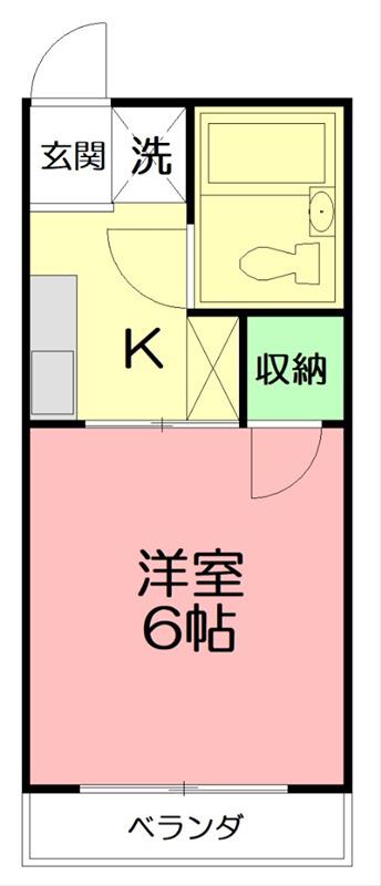 シティハイム エクセルV(1K/2階)の間取り写真