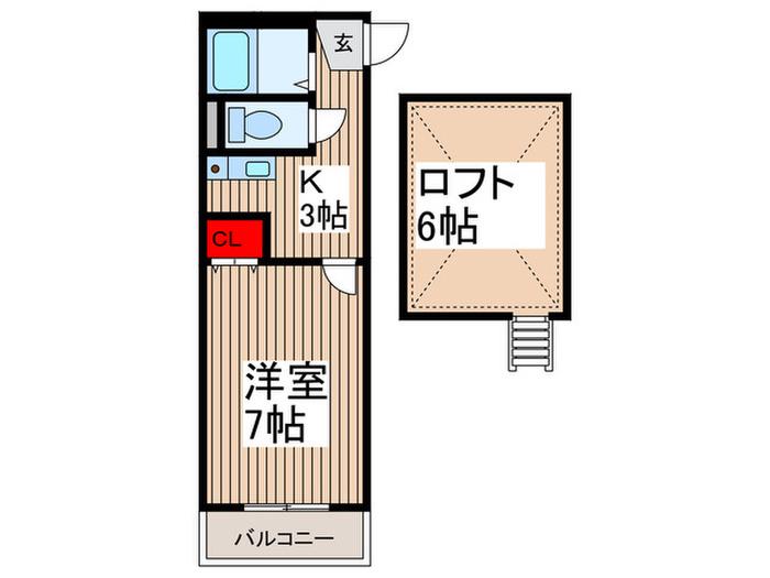 LUMIERE(1K/2階)の間取り写真