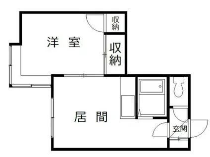 フェリス(1DK/2階)の間取り写真