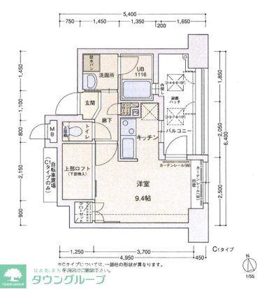 アクタス大手門Ⅱ(1K/3階)の間取り写真