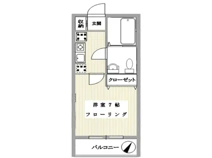 GRACE COURT TAKAMATU(1K/1階)の間取り写真