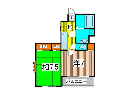 BLUHEN PARK(2K/2階)の間取り写真