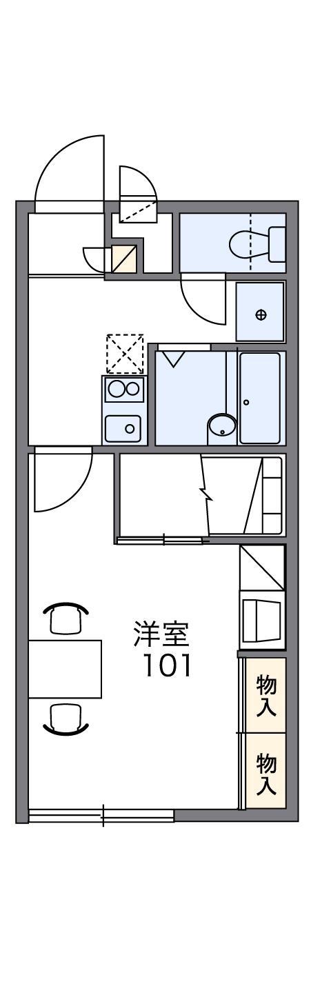 レオパレス宝殿(1K/2階)の間取り写真