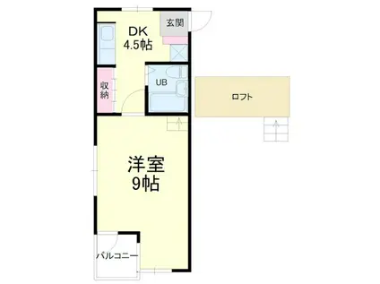 シャトレ富塚(1SDK/2階)の間取り写真