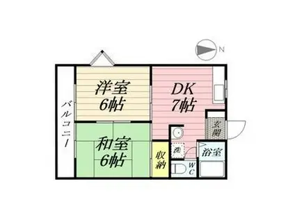 第5磯部コーポ(2DK/3階)の間取り写真