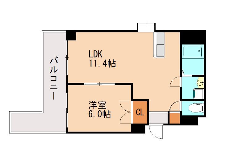 リッシュ・アヴェニール(1LDK/3階)の間取り写真