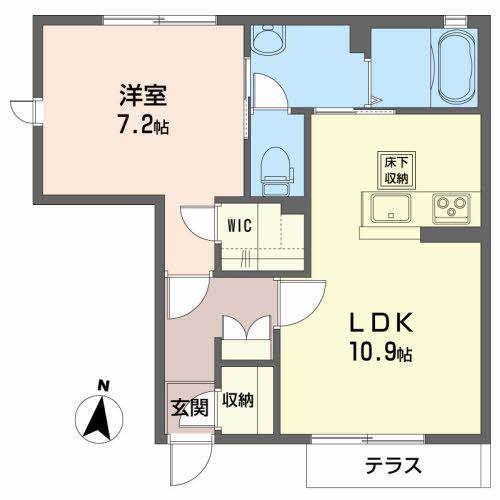 ショコラーデ(1LDK/1階)の間取り写真